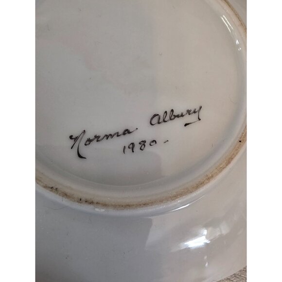 Hand-Painted Norma Albury Floral Porcelain Dish - Picture 4 of 5